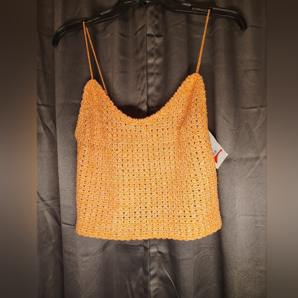 Zara Orange Ribbed Sleeveless Camisole - Picture 2 of 9